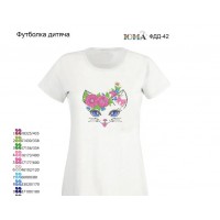 Детская футболка для вышивки бисером или нитками "Кошечка в веночке"